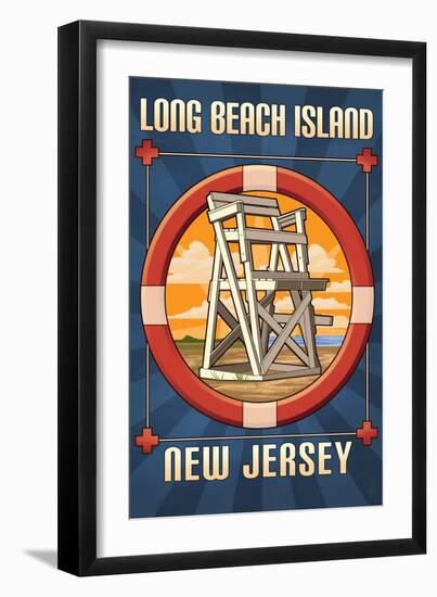 Long Beach Island, New Jersey - Lifeguard Chair-Lantern Press-Framed Art Print