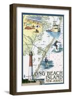 Long Beach Island, New Jersey - Nautical Chart-Lantern Press-Framed Art Print