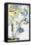 Long Beach Island, New Jersey - Nautical Chart-Lantern Press-Framed Stretched Canvas