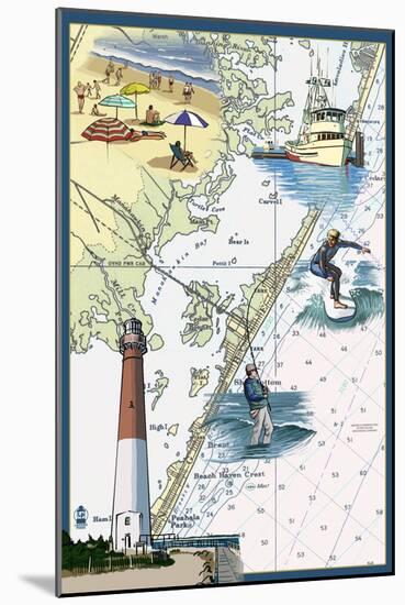 Long Beach Island, New Jersey - Nautical Chart-Lantern Press-Mounted Art Print