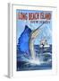 Long Beach Island, New Jersey - Sailfish Deep Sea Fishing-Lantern Press-Framed Art Print