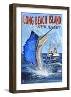 Long Beach Island, New Jersey - Sailfish Deep Sea Fishing-Lantern Press-Framed Art Print