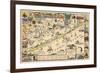 Long Beach Island, New Jersey - Vintage Map - Artwork-Lantern Press-Framed Premium Giclee Print