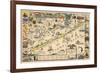 Long Beach Island, New Jersey - Vintage Map - Artwork-Lantern Press-Framed Premium Giclee Print