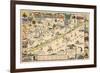 Long Beach Island, New Jersey - Vintage Map - Artwork-Lantern Press-Framed Art Print