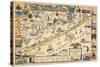 Long Beach Island, New Jersey - Vintage Map - Artwork-Lantern Press-Stretched Canvas
