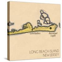 Long Beach Island, New Jersey - Vintage Map (square) 4 of 4-Lantern Press-Stretched Canvas