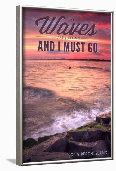 Long Beach Island - the Waves are Calling 2-Lantern Press-Framed Art Print