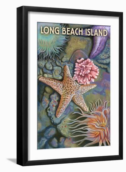 Long Beach Island - Tidepool-Lantern Press-Framed Art Print