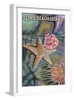 Long Beach Island - Tidepool-Lantern Press-Framed Art Print