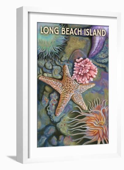 Long Beach Island - Tidepool-Lantern Press-Framed Art Print