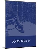 Long Beach, United States of America Blue Map-null-Mounted Poster