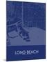 Long Beach, United States of America Blue Map-null-Mounted Poster