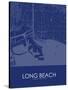 Long Beach, United States of America Blue Map-null-Stretched Canvas