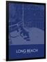 Long Beach, United States of America Blue Map-null-Framed Poster