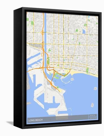 Long Beach, United States of America Map-null-Framed Stretched Canvas