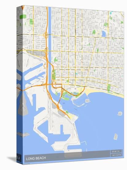 Long Beach, United States of America Map-null-Stretched Canvas