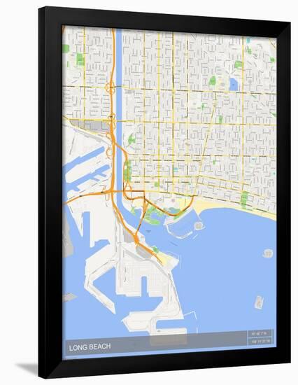 Long Beach, United States of America Map-null-Framed Poster