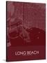 Long Beach, United States of America Red Map-null-Stretched Canvas