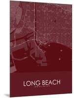 Long Beach, United States of America Red Map-null-Mounted Poster