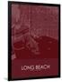 Long Beach, United States of America Red Map-null-Framed Poster