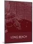 Long Beach, United States of America Red Map-null-Mounted Poster