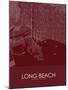 Long Beach, United States of America Red Map-null-Mounted Poster