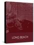 Long Beach, United States of America Red Map-null-Stretched Canvas