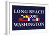 Long Beach, Washington - Nautical Flags-Lantern Press-Framed Art Print