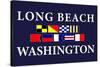 Long Beach, Washington - Nautical Flags-Lantern Press-Stretched Canvas