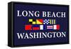 Long Beach, Washington - Nautical Flags-Lantern Press-Framed Stretched Canvas