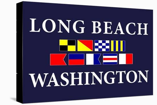 Long Beach, Washington - Nautical Flags-Lantern Press-Stretched Canvas