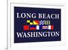 Long Beach, Washington - Nautical Flags-Lantern Press-Framed Art Print