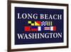 Long Beach, Washington - Nautical Flags-Lantern Press-Framed Art Print