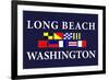 Long Beach, Washington - Nautical Flags-Lantern Press-Framed Art Print