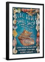 Long Beach, Washington - Shell Shop Vintage Sign-Lantern Press-Framed Art Print