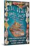 Long Beach, Washington - Shell Shop Vintage Sign-Lantern Press-Mounted Art Print