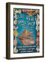 Long Beach, Washington - Shell Shop Vintage Sign-Lantern Press-Framed Art Print