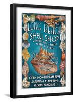 Long Beach, Washington - Shell Shop Vintage Sign-Lantern Press-Framed Art Print