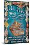 Long Beach, Washington - Shell Shop Vintage Sign-Lantern Press-Mounted Art Print
