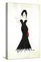 Long Black Dress Two-OnRei-Stretched Canvas