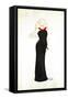 Long Black Dress-OnRei-Framed Stretched Canvas