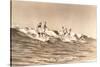 Long Board Surfers off California-null-Stretched Canvas