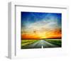 Long Country Road to Sunset-null-Framed Art Print