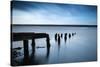 Long Exposure Landscape of Old Derelict Jetty Extending into Lake-Veneratio-Stretched Canvas