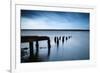 Long Exposure Landscape of Old Derelict Jetty Extending into Lake-Veneratio-Framed Photographic Print