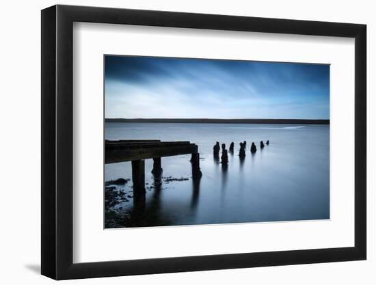 Long Exposure Landscape of Old Derelict Jetty Extending into Lake-Veneratio-Framed Photographic Print