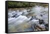 Long Exposure of a Mountain Stream in North Carolina-James White-Framed Stretched Canvas