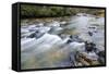 Long Exposure of a Mountain Stream in North Carolina-James White-Framed Stretched Canvas