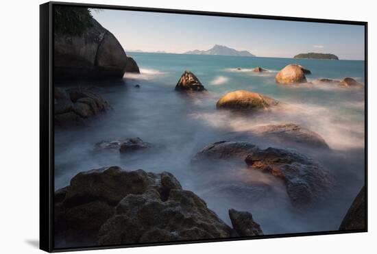 Long Exposure of a Rocky Bay on Ilha Grande-Alex Saberi-Framed Stretched Canvas